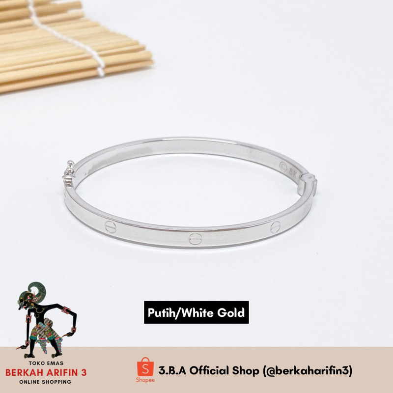 berkaharifin3 - Gelang Emas Putih Oval Cartiex King Halim 8K