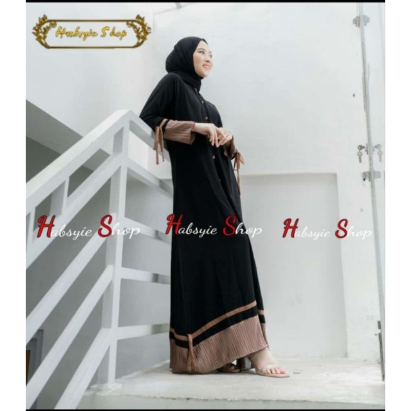 Abaya 1060 pita brown red pink Gaun Pesta Muslimah Gamus Remaja