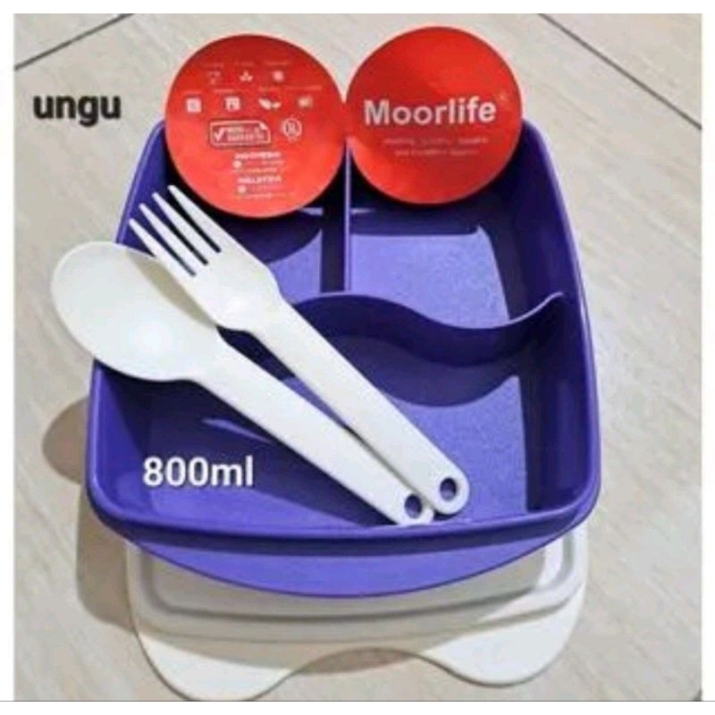 Moorlife Luna /Lunch box/Kotak bekal anak/Tempat makan 800 ml +