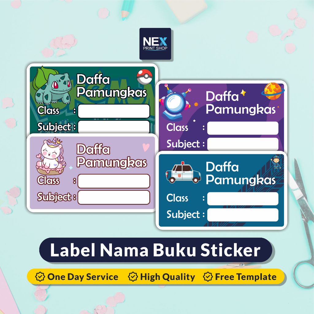 

Cetak Stiker Label Nama Buku / Mata Pelajaran Waterproof