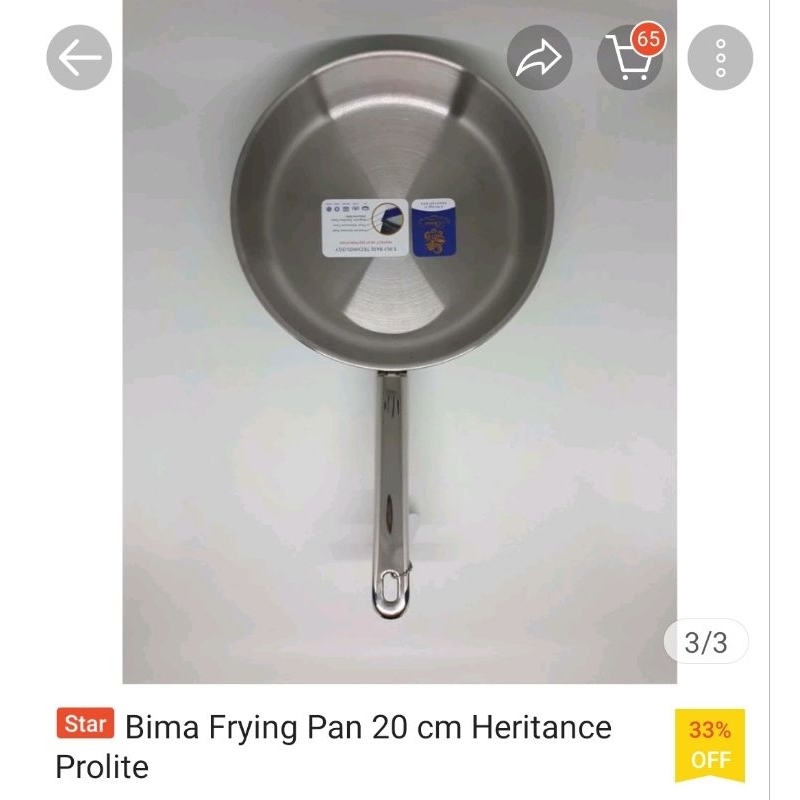 BIMA FRYING PAN HERITANCE 20 CM / FRY PAN STAINLESS STEEL 20CM  [Preloved]