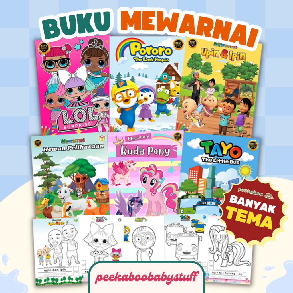 BUKU MEWARNAI FULL COLOUR (FC) A5 || BUKU WARNA FULL COLOR ANAK PAUD TK SD MEMBACA MENULIS BERHITUNG