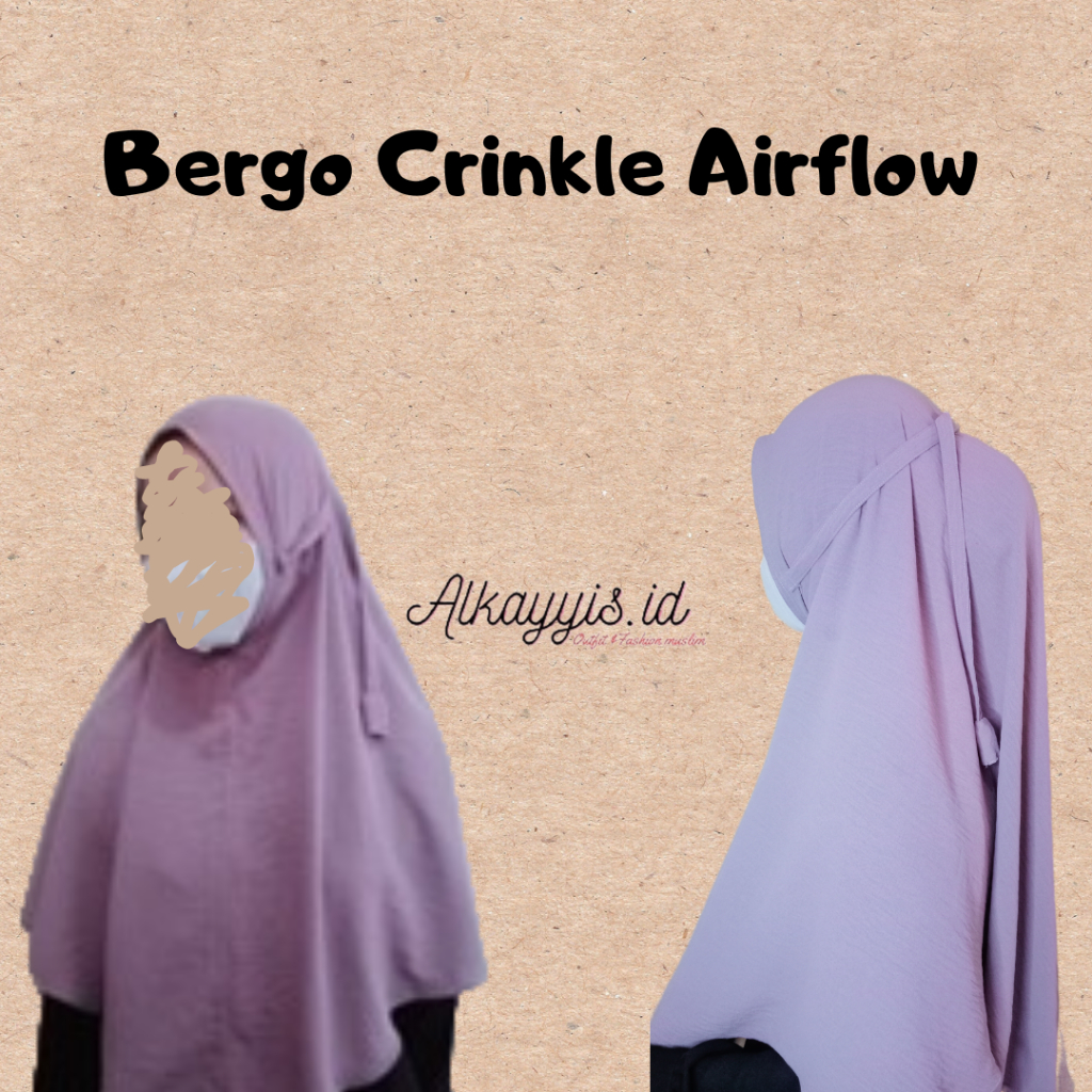 Bergo Crinkle Airflow Premium Pet, Hijab Crinkle Tali