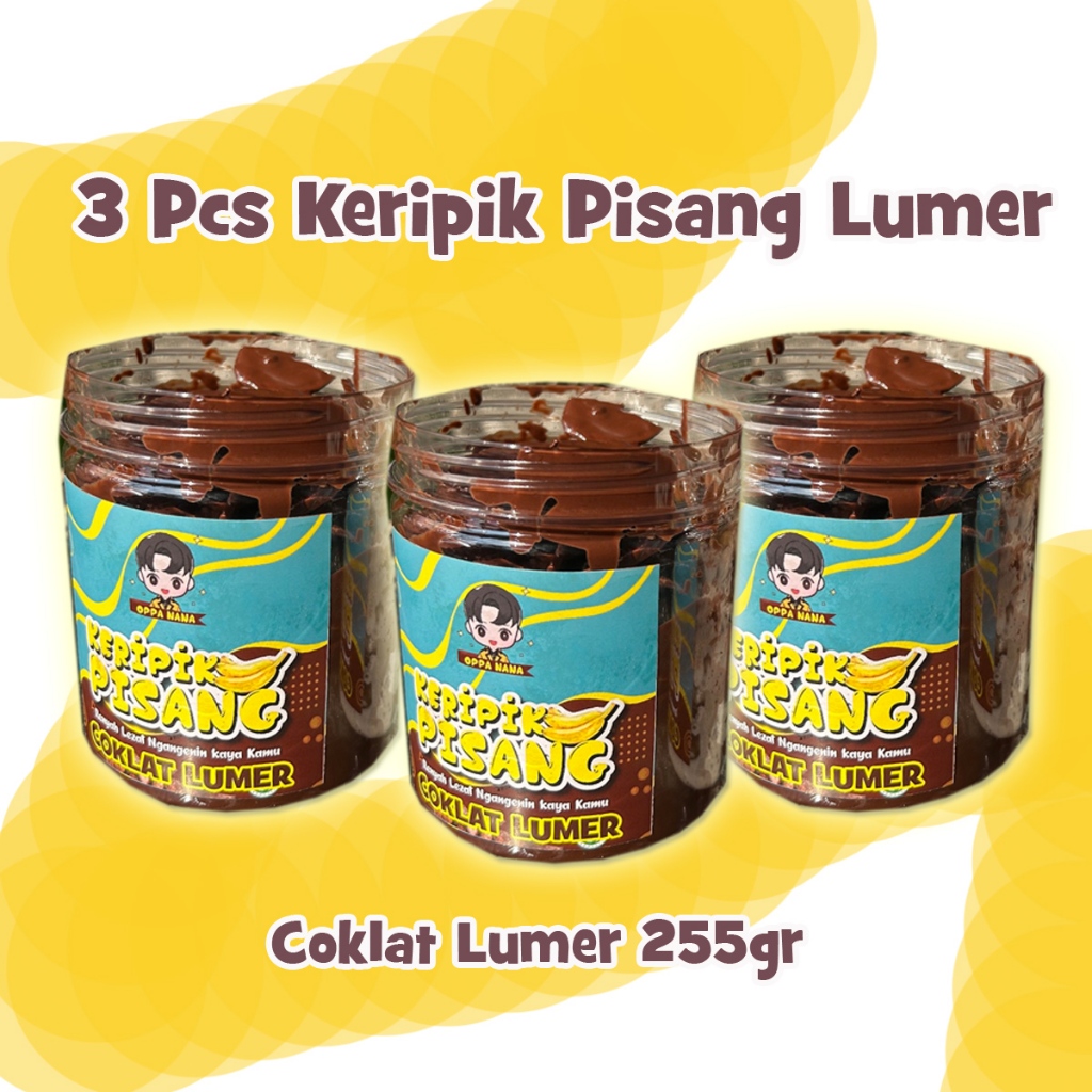 

3 Pcs Keripik Pisang Coklat Lumer Oppa Nana - Coklat 225gr