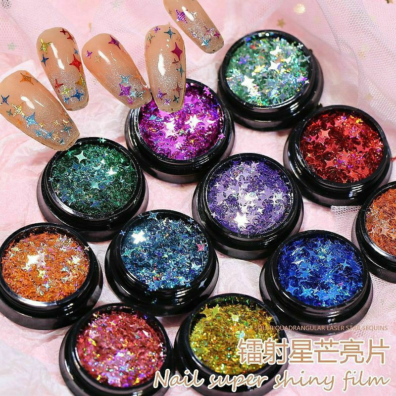 Glitter kasar bentuk bintang jar
