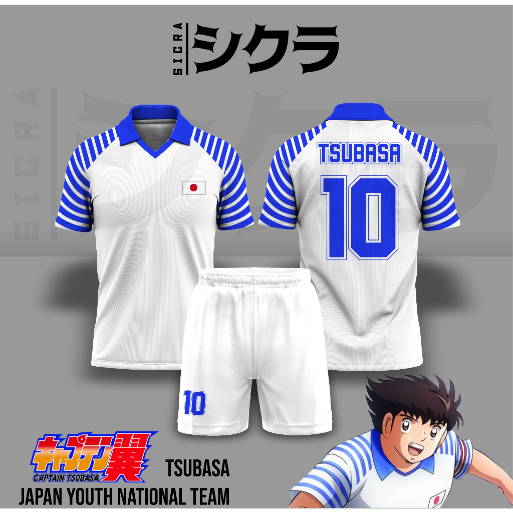 Jersey Anime Tsubasa All Japan Youth National Team | Timnas muda jepang Cosplay Bola Manga