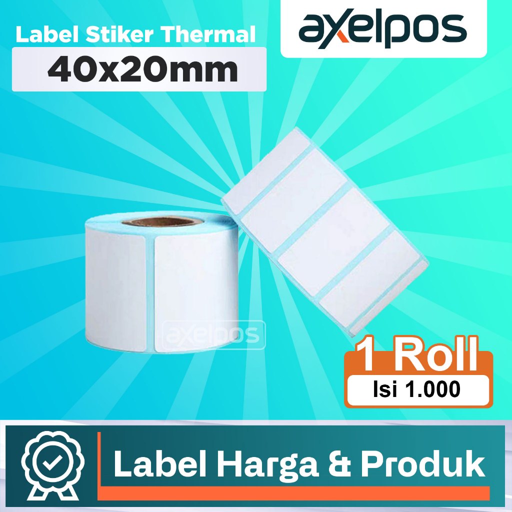 

Axelpos Kertas Label Stiker Thermal Barcode 40x20mm Isi 500 Lembar Untuk Label Produk Dan Label Harga
