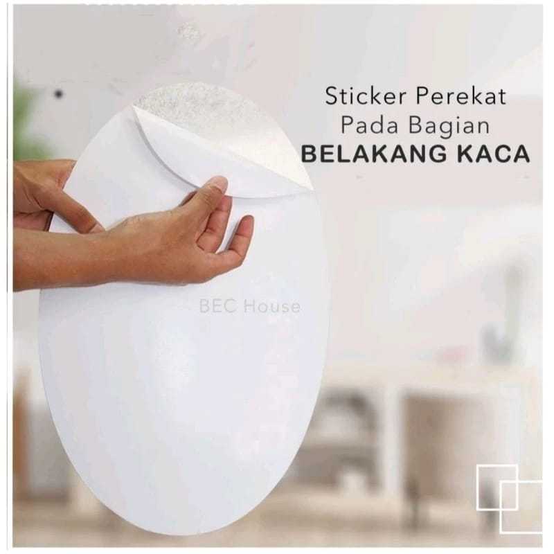 Stiker Cermin Hias Oval Anti Pecah Acrylic Kaca Tempel Dinding — 6