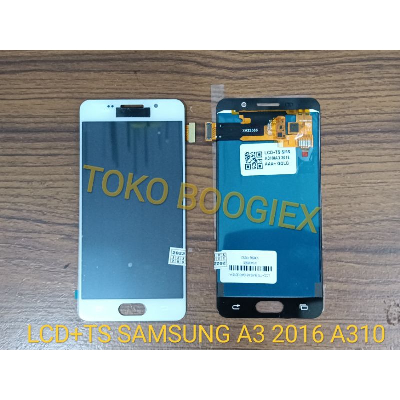 LCD+TS LCD Touchscreen Samsung A3 2016 A310 putih gold hitam