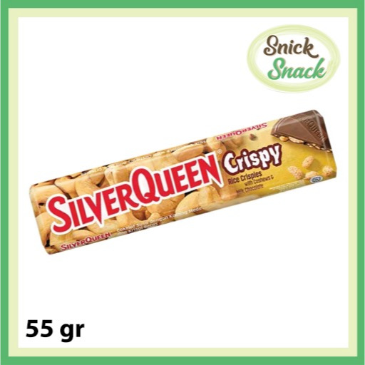 

Silver Queen Coklat Crispy 55 gr Kacang Mede dan Krispi Beras Silverqueen Chocolate