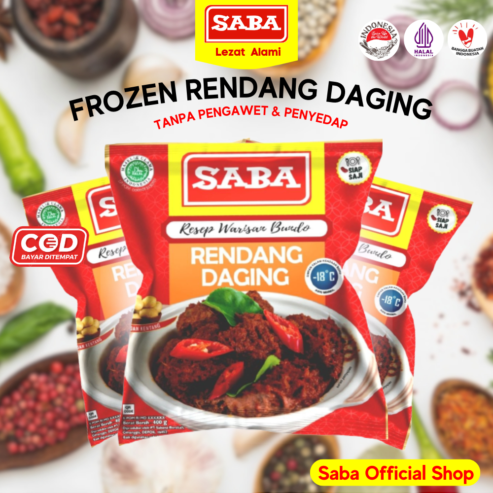 

SABA Rendang Daging Frozen 350 gram BPOM Daging Sapi Frozen Food Khas Padang Tanpa Pengawet