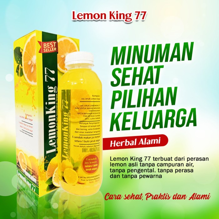 

LEMON KING 77 SARI JERUK LEMON 100% ORIGINAL ISI 500ML