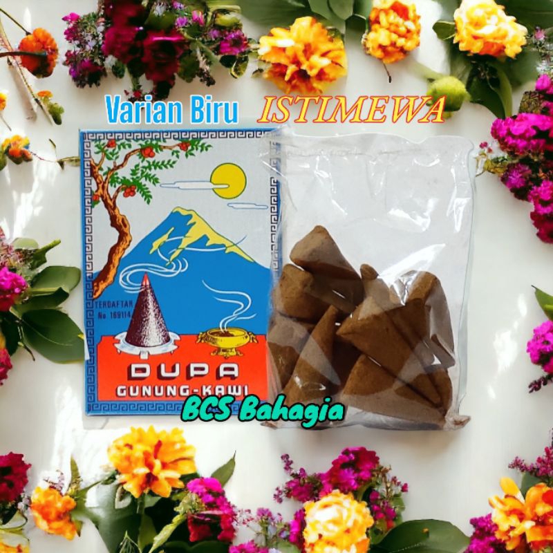 hio dupa tumpeng gunung kawi cone kerucut warna biru putih cones incense / buhur gunung kawi istimew