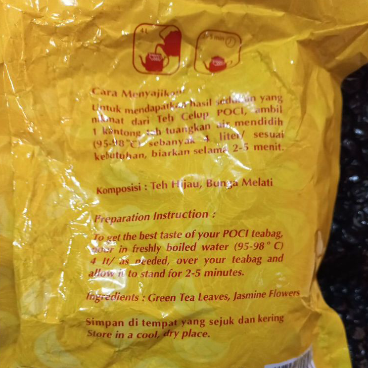 

➫➻❀✺ Jasmine CELUP (KUNING)Poci,1 bungkus isi 4 kntg celup