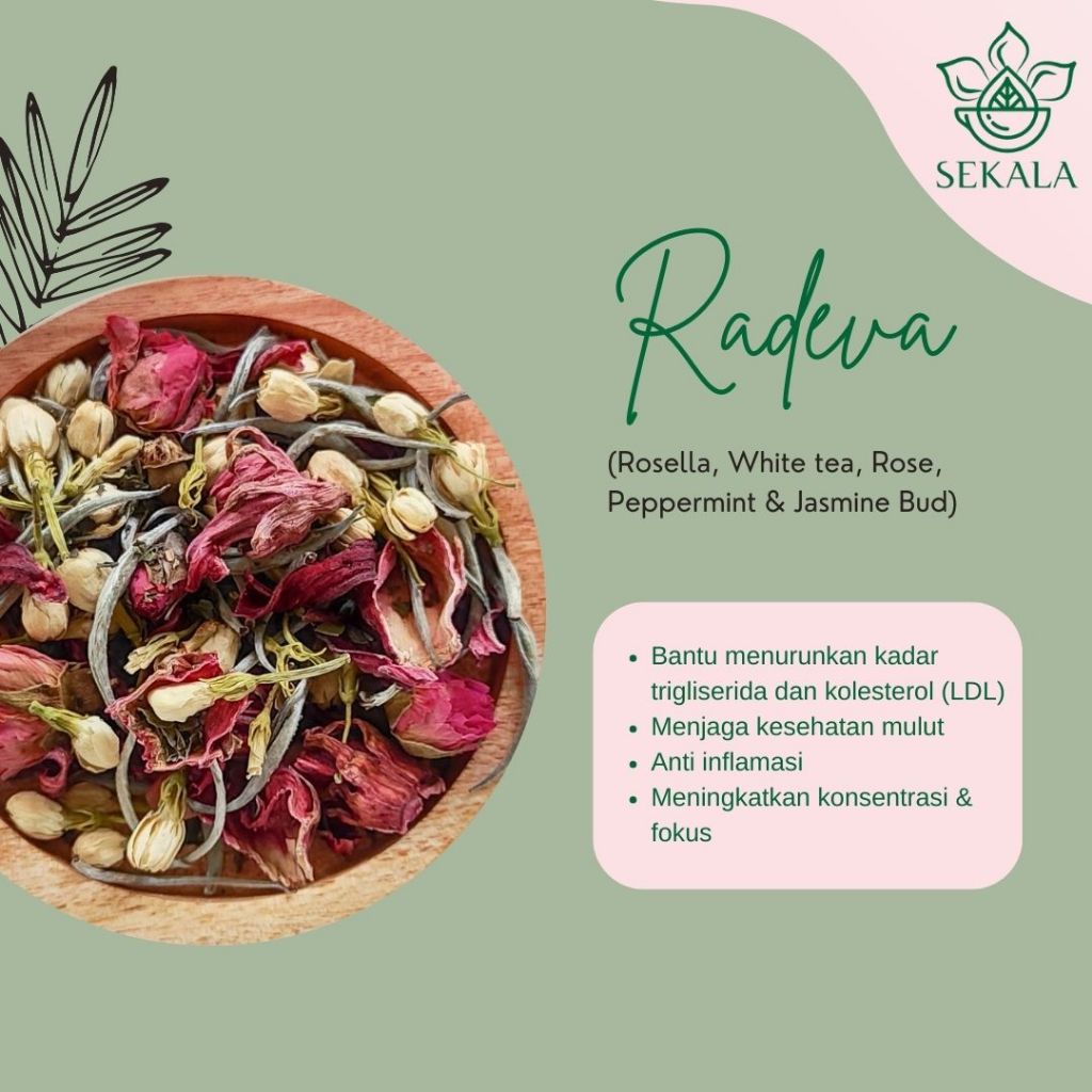 

RADEVA Tea Blend / Artisan Tea Blend / Teh Bunga / Tisane / Sekala Tea - 10gr