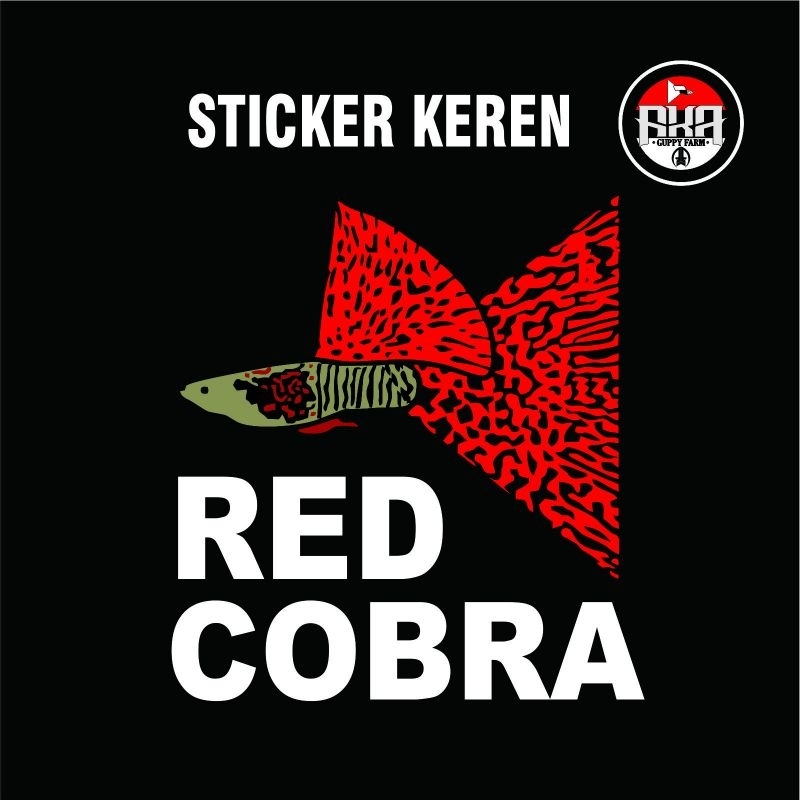Sticker Keren Aquarium (Guppy Red Cobra)