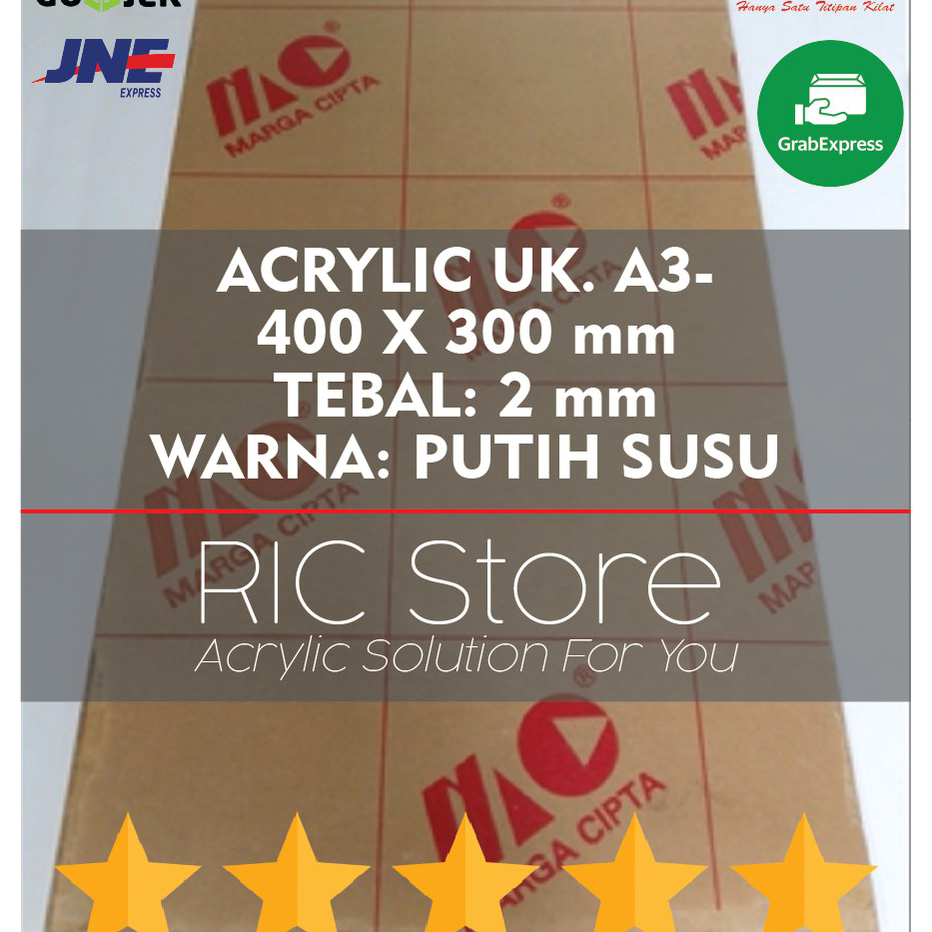 

➼➳✿✯ Acrylic / Akrilik Lembaran Uk. A3 - 40X30 Tebal 2mm PUTIH SUSU Diskon