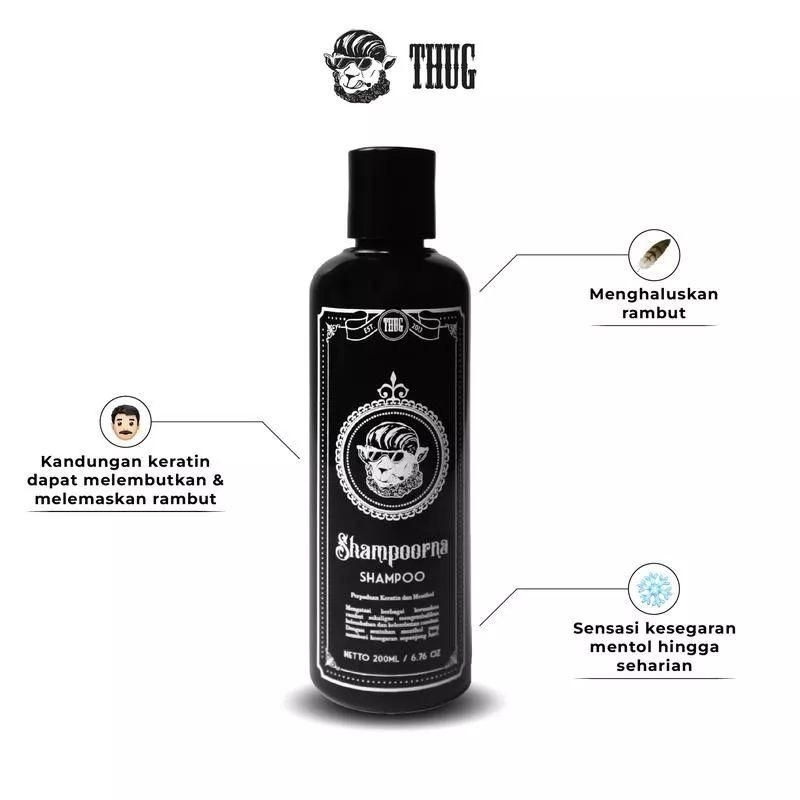 thug ShAMPO keratin PELURUS RAMBUT original100%Shampoorna Shampoo Thug (200Ml) Termurah