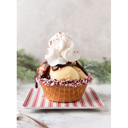 

➡✷ Sugar Cone Waffle Mangkok Original Renyah 10pcs 9x7cm Grosir