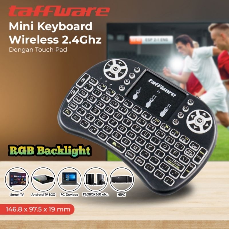 Keyboard Untuk Android Tv / Keyboard Smart Tv / Keyboard Tab / Taffware Mini Keyboard Wireless 2.4 G