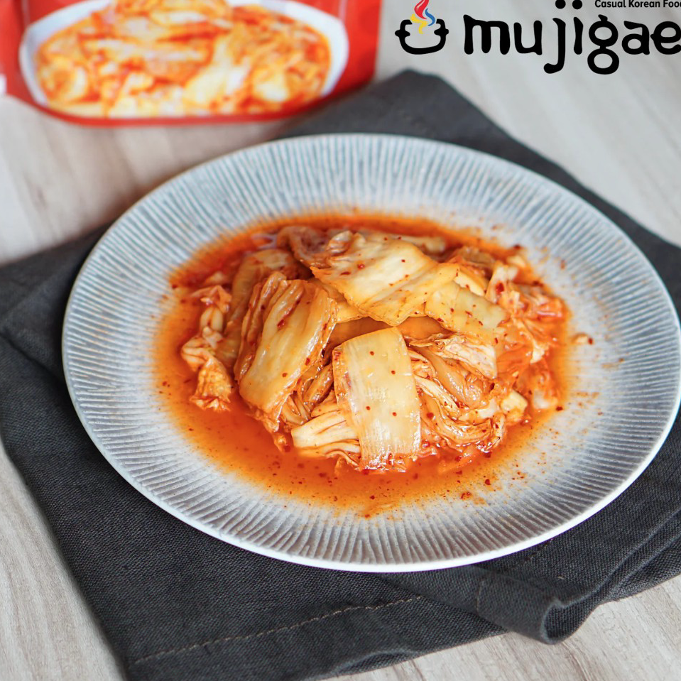 

Ready Stok Mujigae by Wonhae Kimchi 200 gr / Kimchi Lobak Sawi Halal / Kimchi Ramyun / Makanan Korea Instan Halal