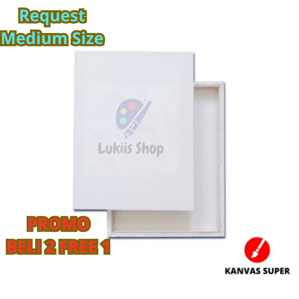 

Promo Kanvas Lukis Basic Warna Putih Aneka Ukuran Request Size Medium Plus Spanram