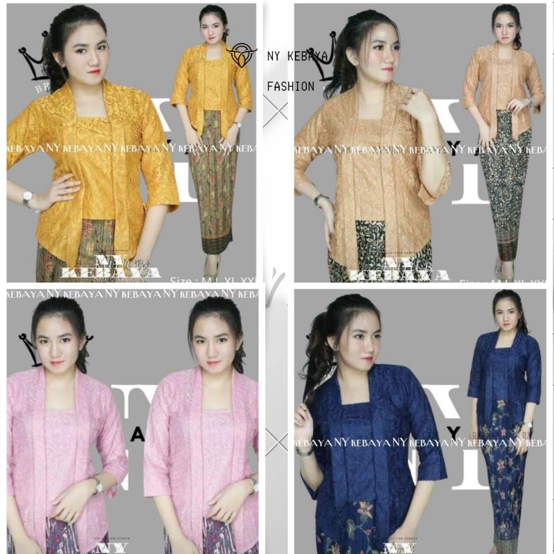 NY KEBAYA - Set kebaya kutubaru modern  mix rok Plisket / setelan kebaya cantik / untuk acara  / kon
