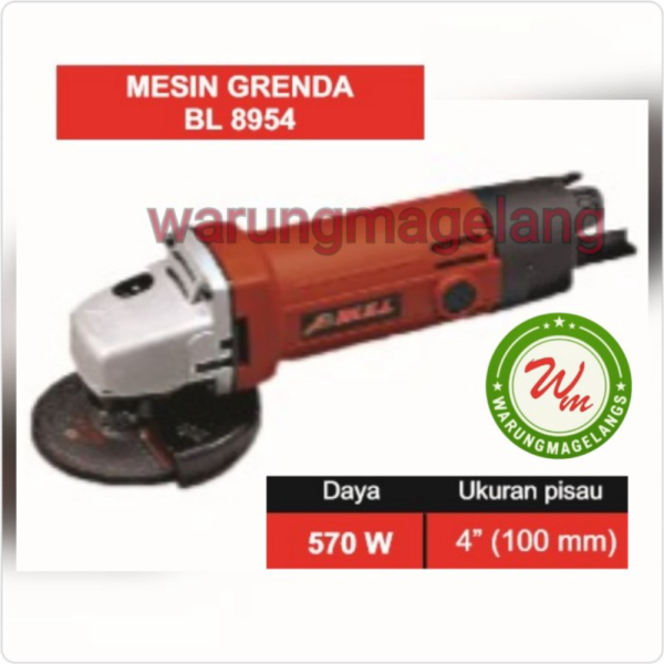 

Mesin DISC GRINDER GERINDA TANGAN 4 INCH MERK BULL BL8954 BL 8954 Berkualitas
