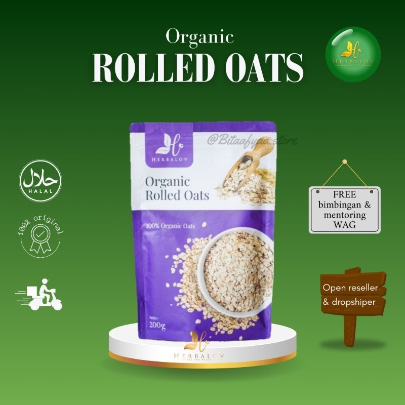 

Herbalov - Organic Rolled Oat | dari butiran utuh Oat Australia