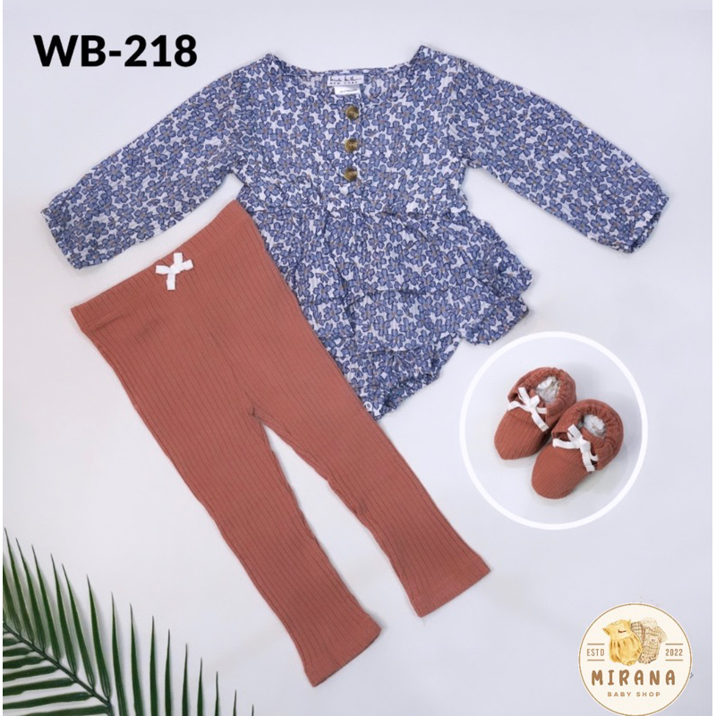 Set 3in1 Jumper Lengan Panjang Celana Panjang + Prewalker Bayi Perempuan Brand Nicole Miller Usia 12