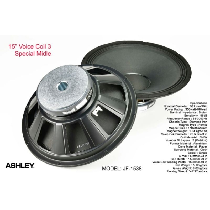 Speaker ASHLEY 15Inch JF1538 / JF-1538