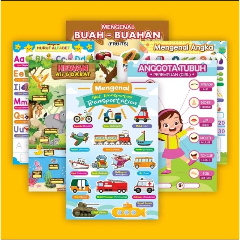 POSTER Anak Paud,TK,SD dll/ Poster Belajar Anak