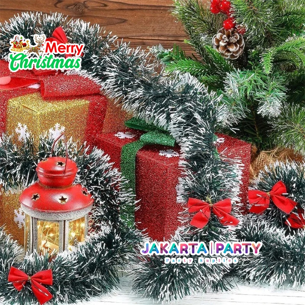 Slinger Natal Hijau Salju / Slinger Pohon Natal / Dekorasi Natal