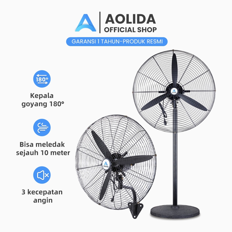 RAKSA Aolida 20/26/30 inch kipas angin dinding Tiga penyesuaian gigi kipas angin Cocok untuk tempat