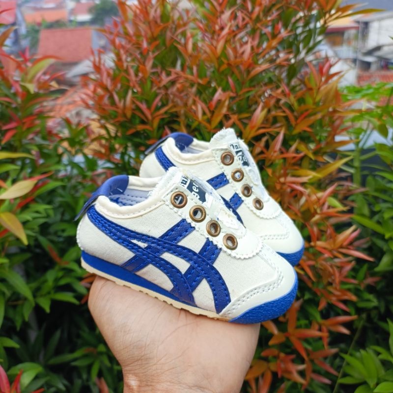 PROMO SEPATU ANAK MURAH SLIP ON KREM NAVY MERAH/SEPATU ANAK MURAH SLIP ON KREM NAVY ONITSUKA TIGER A