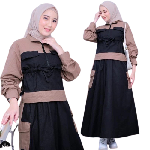 Baju Setelan Wanita REINA SET ROK WD Bahan POLO LINEN BUSUI Size M L XL XXL Baju Setelan Rok Wanita 