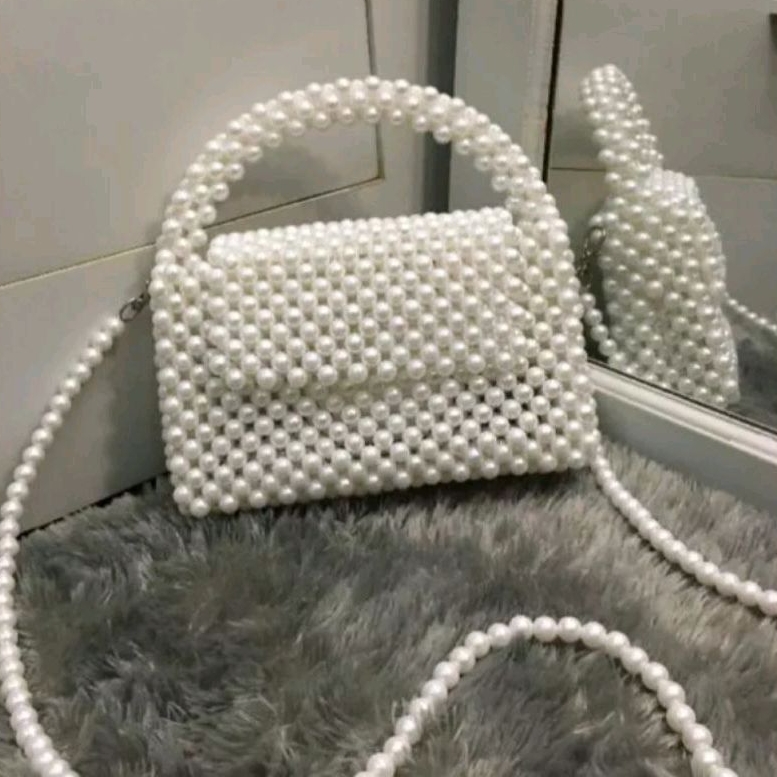 Tas Mote Manik Mutiara Kekinian Sling Bag Tas Selempang Wanita Dompet Besar