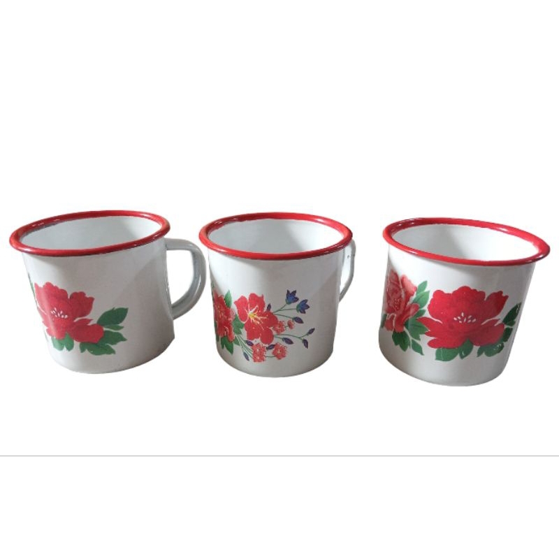 Cangkir Mug Kembang Stainles Kecil / Cangkir Kopi Teh Stainles Mini
