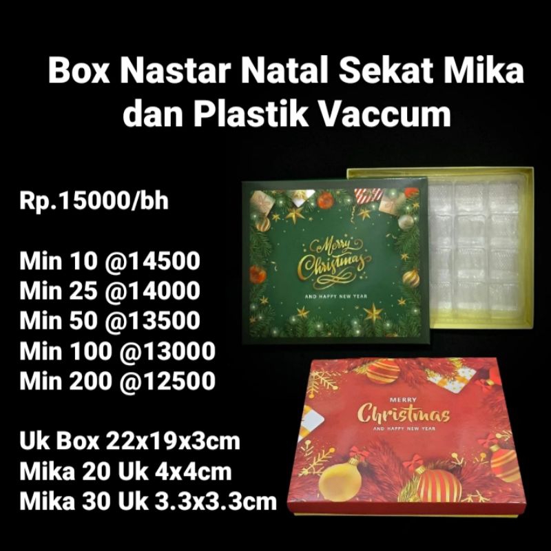 

Box Nastar Natal Laminasi Glossy Mewah + Sekat Mika dan Plastik Vacuum