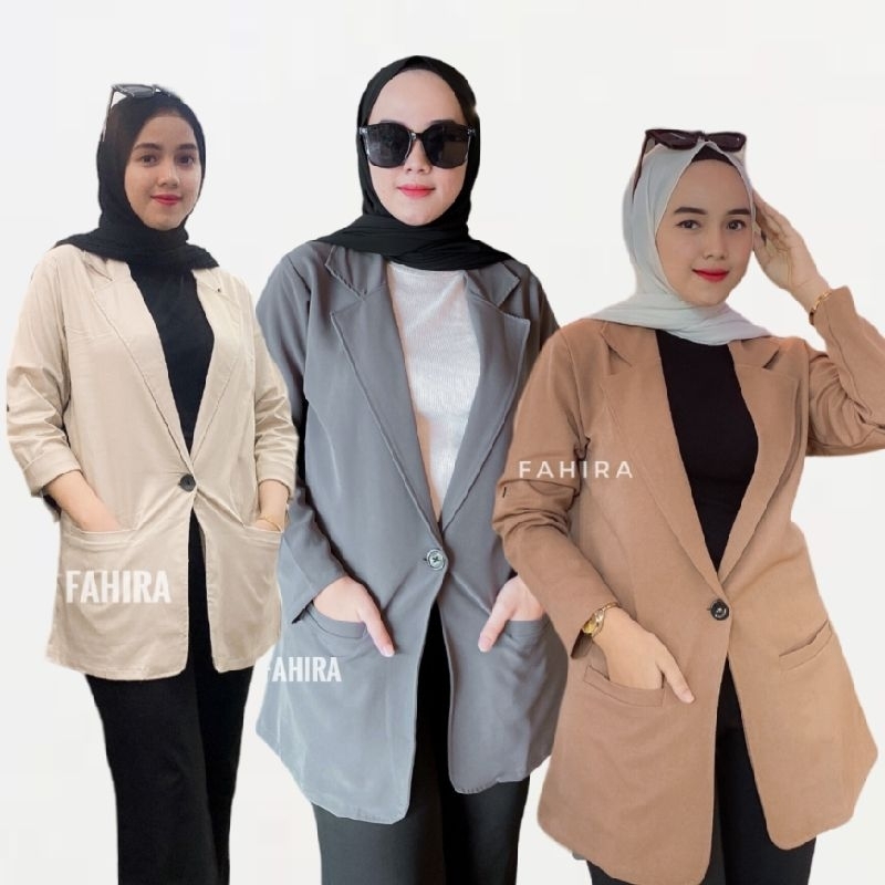 blazer wanita/blazer Fahira/blazer kancing 1