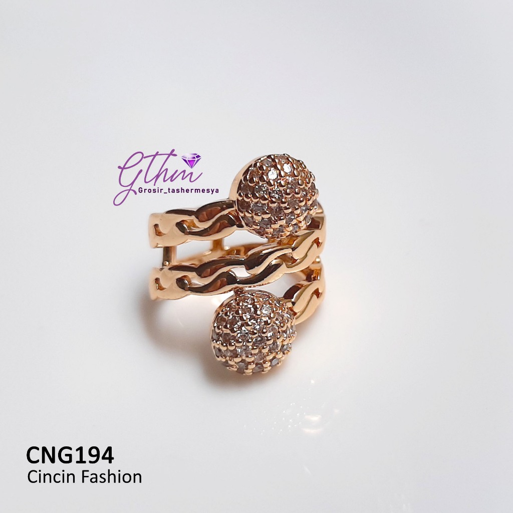 Cincin wanita pesta mewah CNG194 bulat permata elegant untuk kondangan, kado , arisan