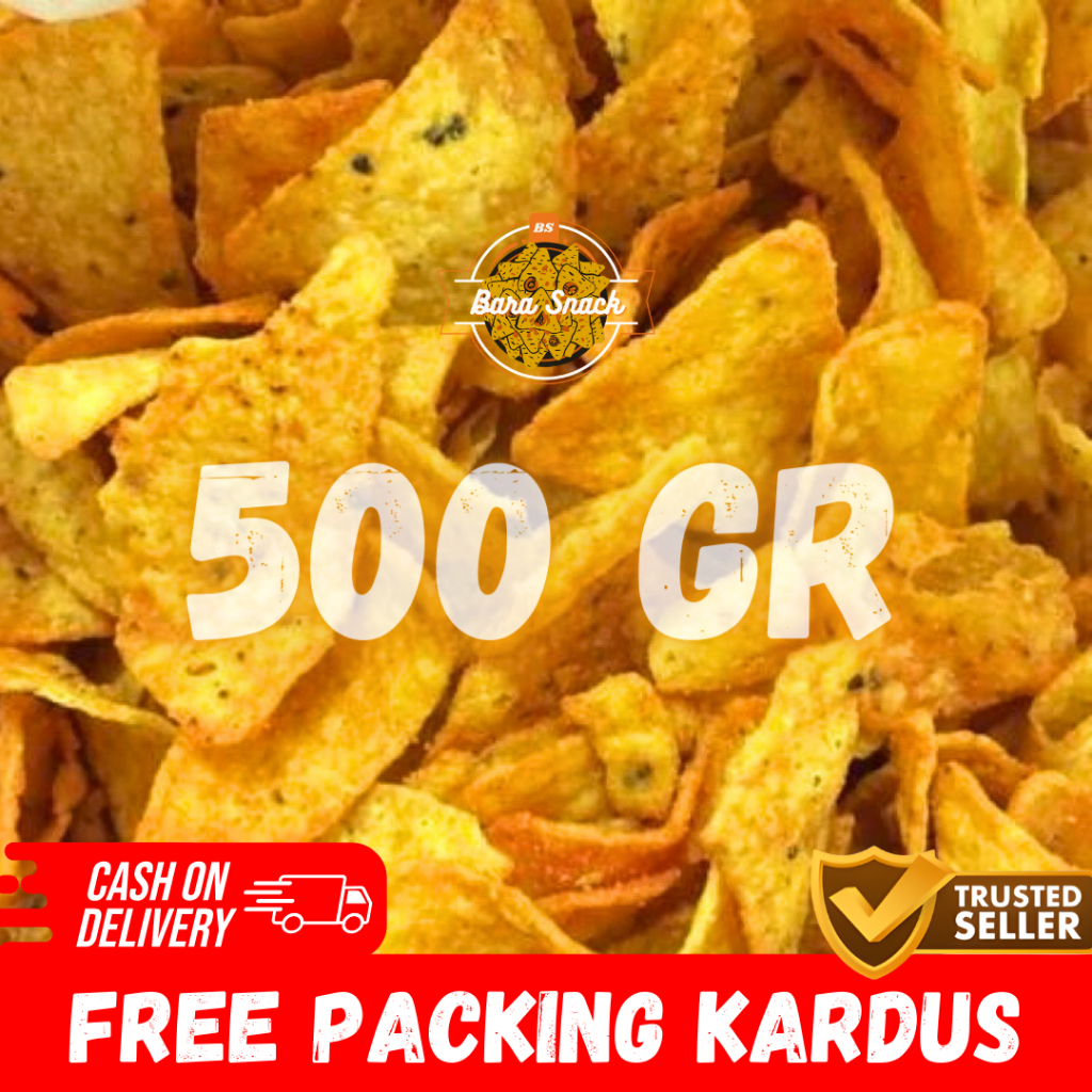 

[ 500gr ] Keripik Tortilla Chips Merk Tes Rasa Jagung Barbeque / Camilan Snack Kiloan Murah -K