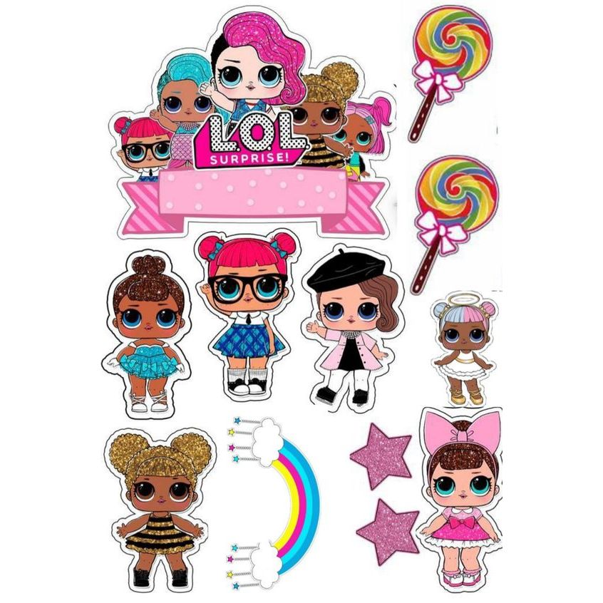 LOL/Topper Cake Happy Birthday Bisa Request Nama dan umur/Topper LOL Hiasan kue /Topper murah