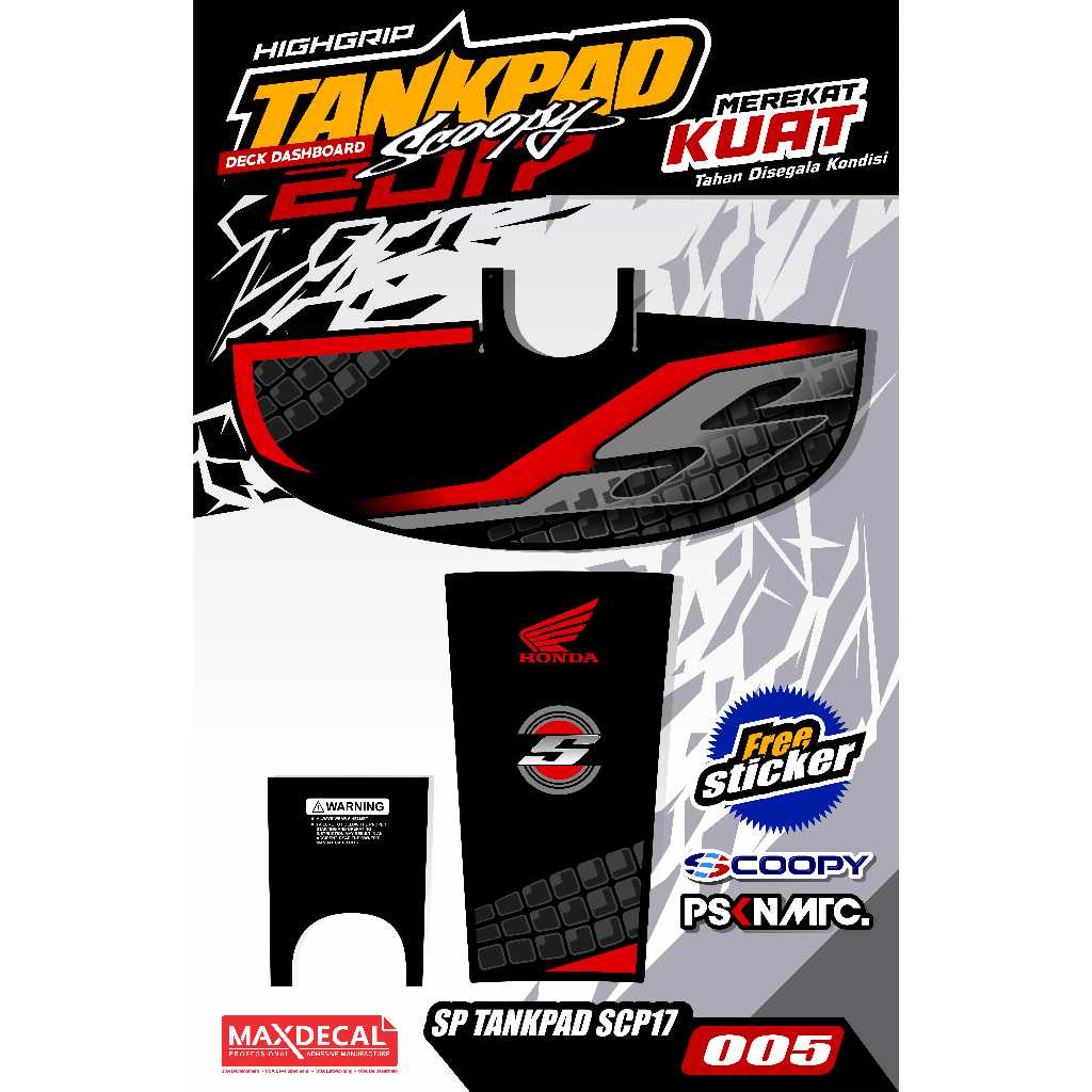 Tankpad Scoopy Striping Pelindung Dashboard Scoopy 2017 - 2019 (body protector deck pad cover)