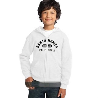 Jaket Hoodie Anak WHO.AU Santa Monica Zipper Putih / Jaket WHO.A.U Anak Laki Laki Perempuan Terbaru