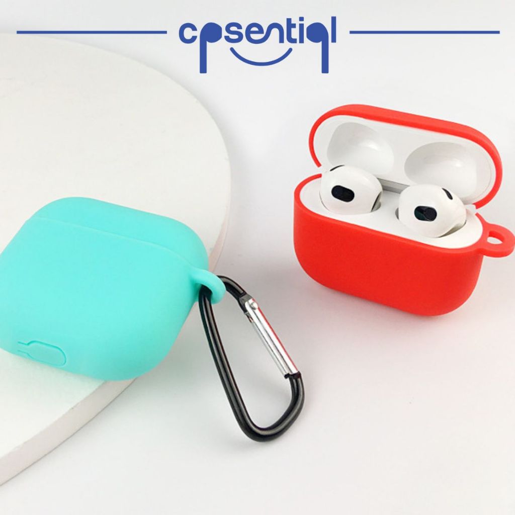 COD Case Airpods Basic Plain Free Hook Gen 1/2 Gen 3 Pro Inpods 12 i12 Free Hook | Case Airpods Polos Warna Hitam Putih Kuning Pink Ungu Hijau Biru Navi Abu | Protection Casing Premium Soft | Simple Silicone Casing Premium with Hook | Gratis Gantungan