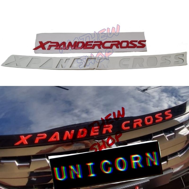 Engine Hood Emblem Xpander Cross Merah Model Ori / Logo Kap Mesin Xpander Cross Merah Ori