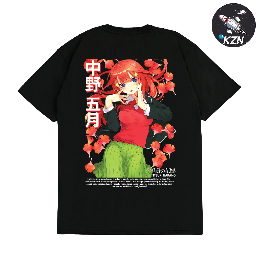 Baju kaos Itsuki Nakano Anime Go-Toubun No Hanayome / Kaos Nakano Itsuki