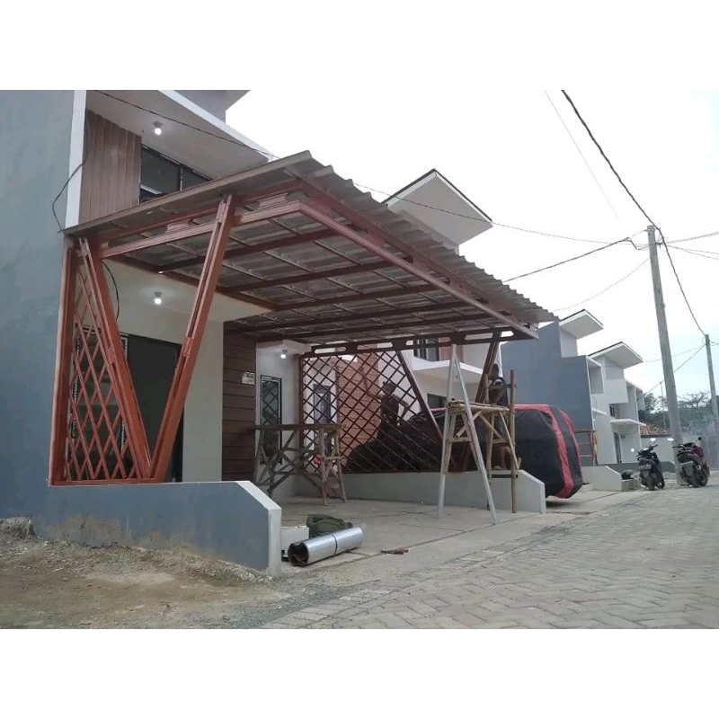 Kanopi spandek pasir cat