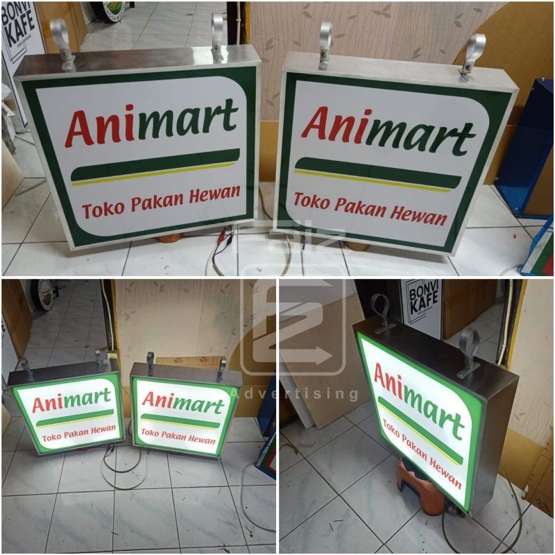 neon box akrilik kotak 2 sisi